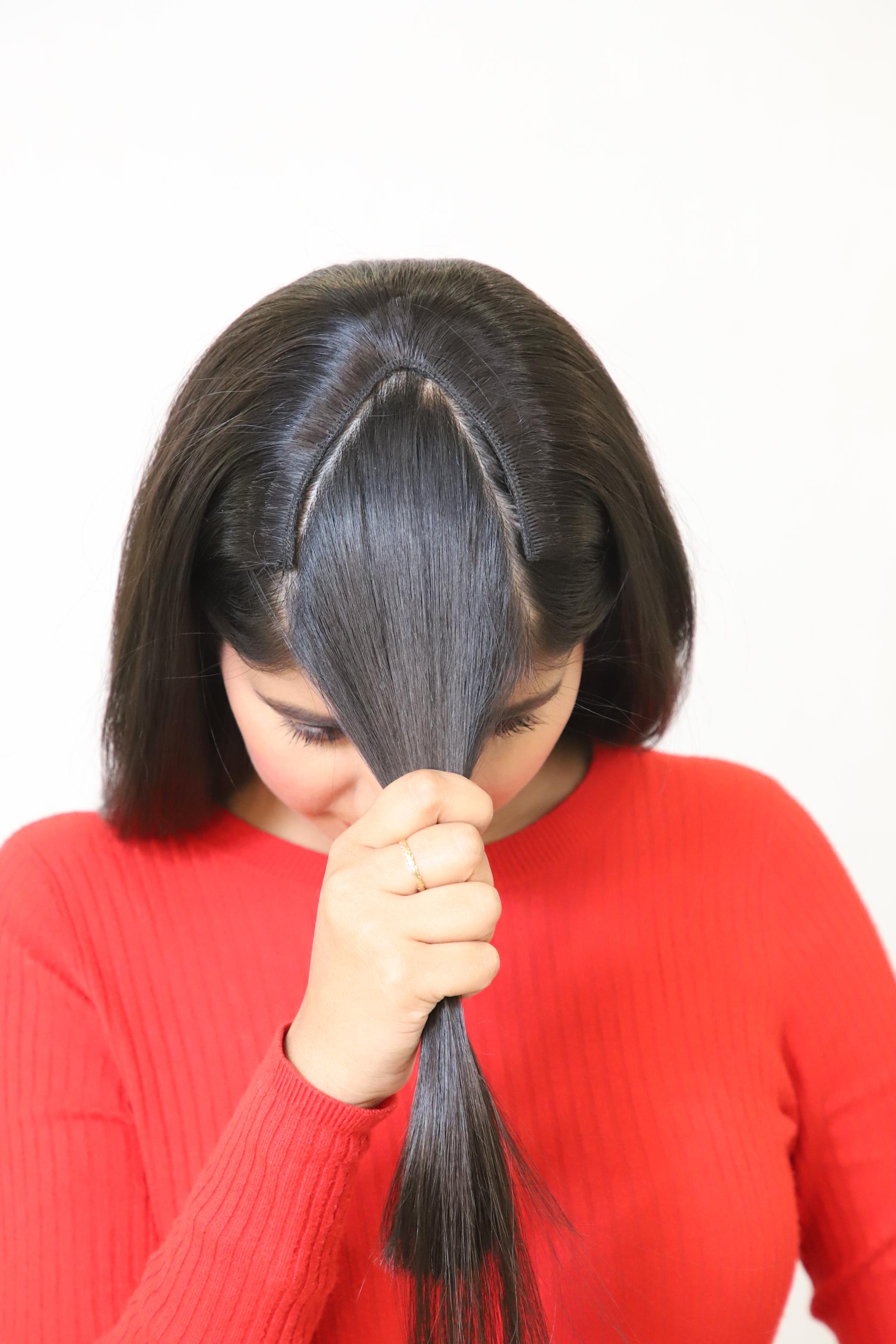 V-Shape Clip-In Volumizer | Back & Side Volume with Layered Fall | Remy Hair India