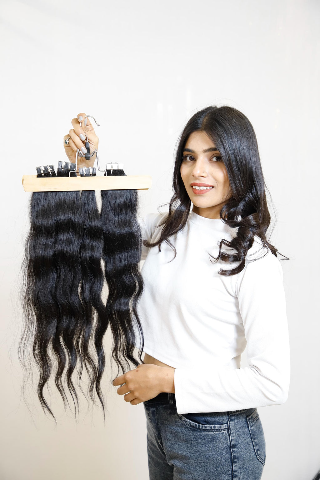 Tape-In Hair Extensions | Reusable Remy Human Hair | 20 & 40 Tape Packs India