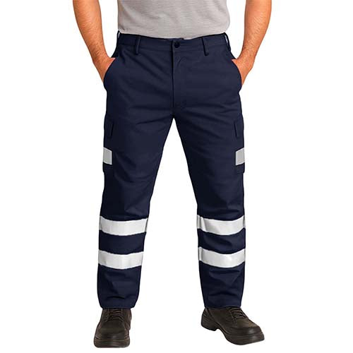 Hi Vis Polycotton Cargo Work Trousers / Tall - Clearance
