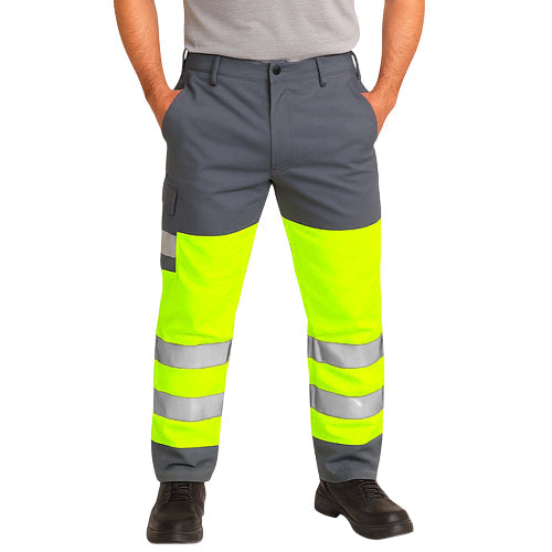 Hi Vis Polycotton Cargo Work Trousers / Tall - Clearance