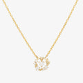 Cubic heart leaf necklace