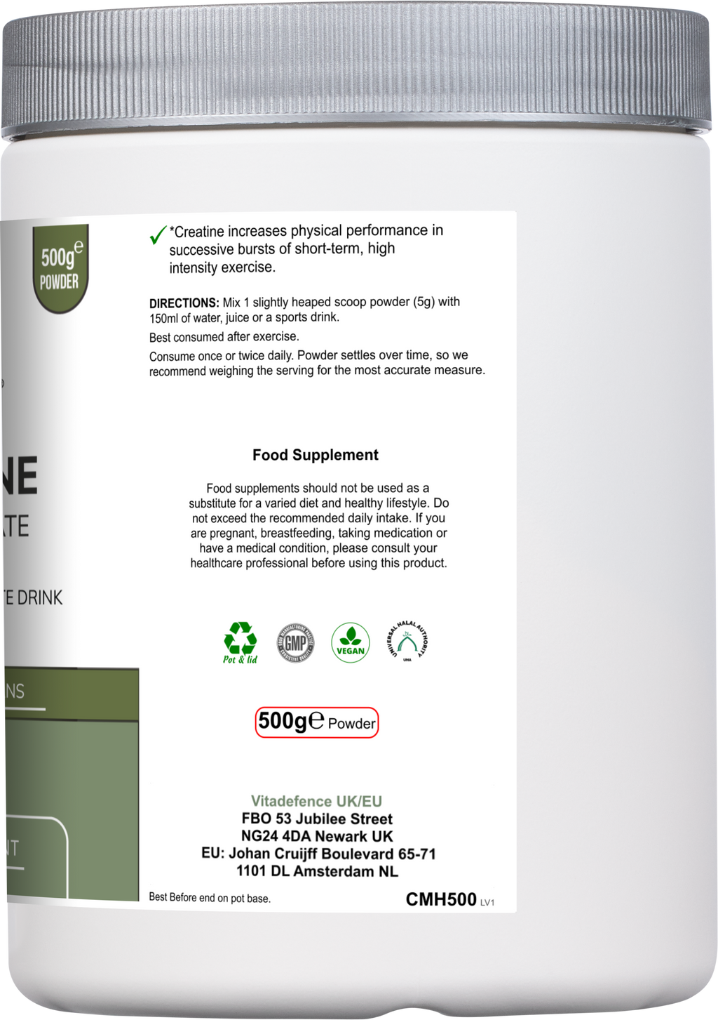 Creatine Monohydrate | Pure Unflavoured Creatine Powder – 500 g