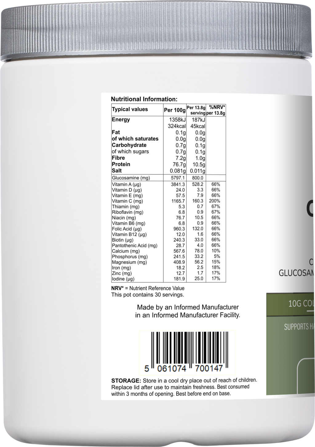 Collagen Multi | Orange Flavour Powder with Glucosamine, Vitamins & Minerals – 415 g