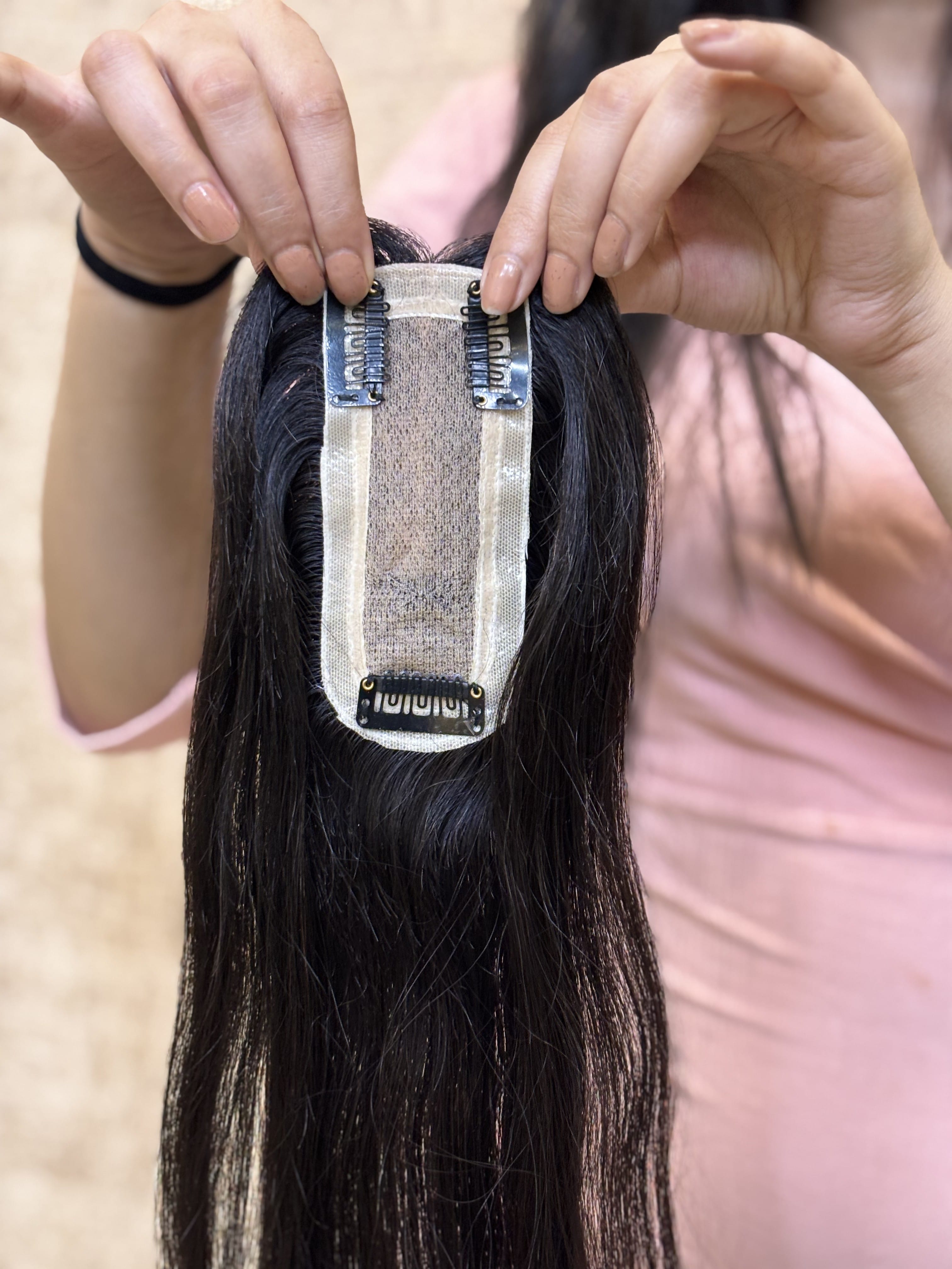 Hair Patch for Bald Spots | Silk Base | Natural Black | Straight | Remy Hair India