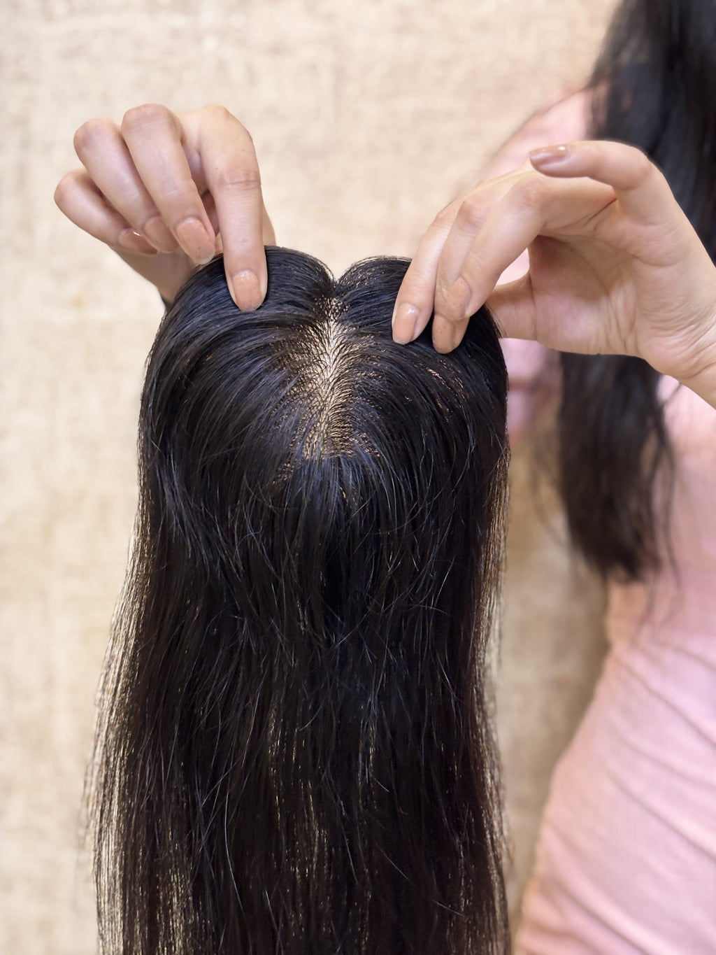Hair Topper for Thinning Crown | Silk Base | Natural Black | Straight | Remy Hair India