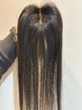 Hair Topper for Alopecia & Full Coverage | Silk Base | Natural Black | Straight | Remy Hair India