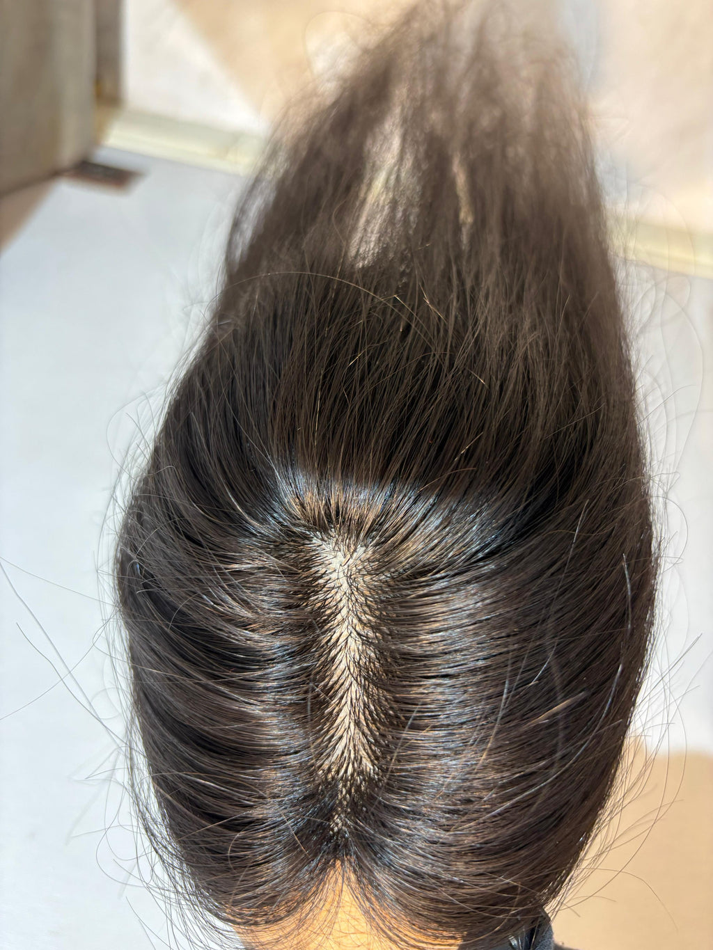 Hair Topper for Thinning Crown | Silk Base | Natural Black | Straight | Remy Hair India