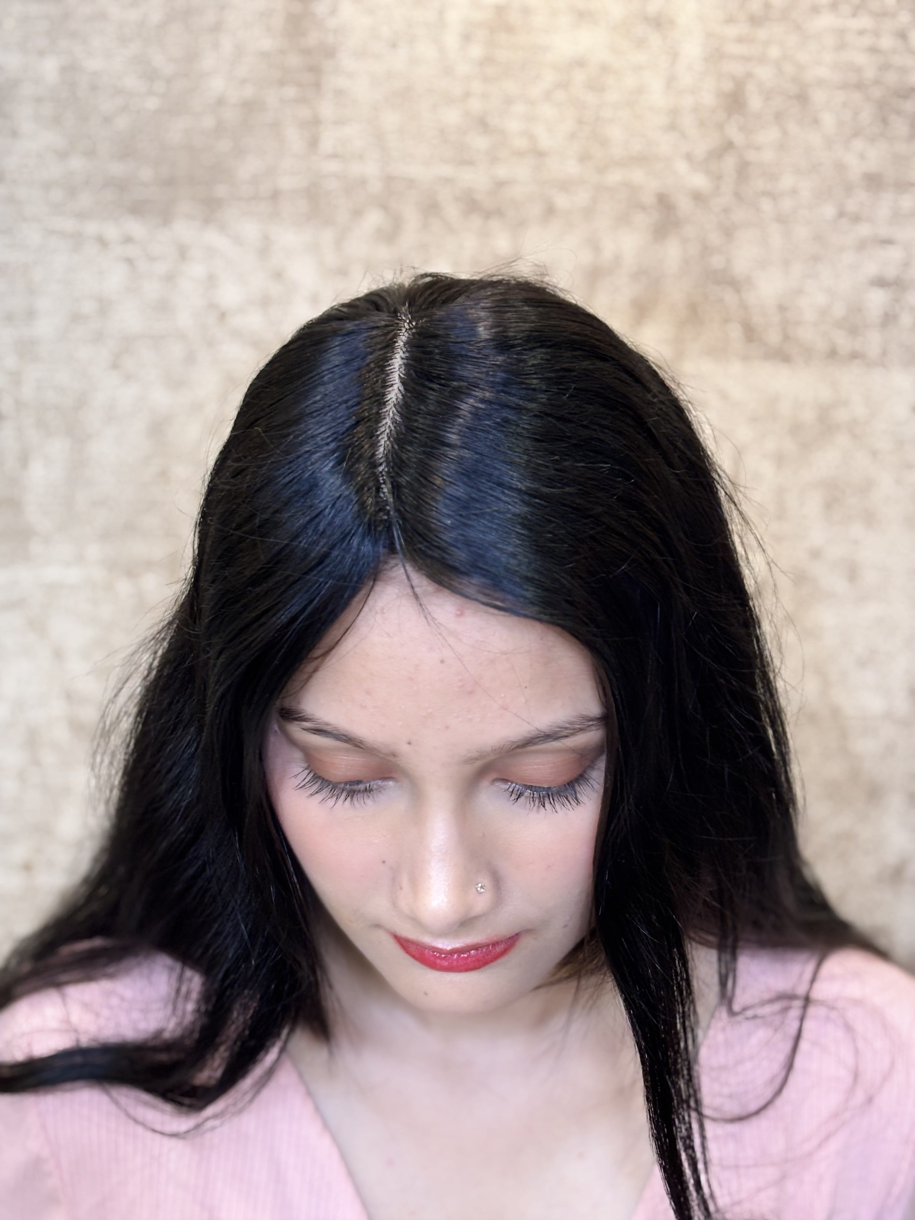 Hair Topper for Thinning Crown | Silk Base | Natural Black | Straight | Remy Hair India